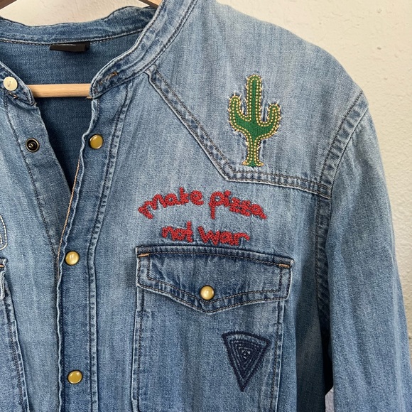 COPY - Uniquely Embroidered Denim Shirt - Picture 3 of 4